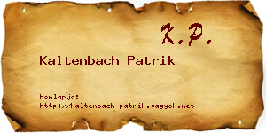 Kaltenbach Patrik névjegykártya